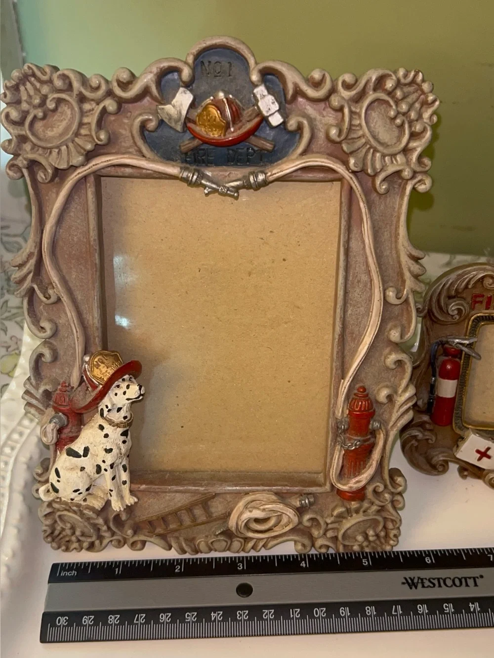 Vintage Vanmark Firefighter picture frames 